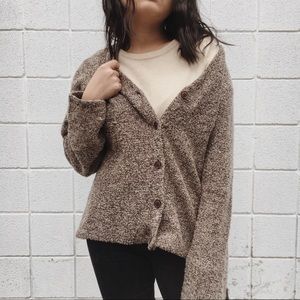VINTAGE BROWN BUTTON UP CARDIGAN